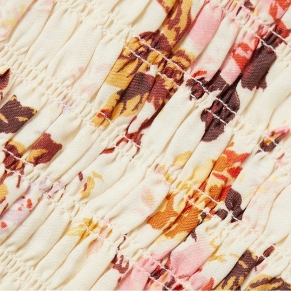 Nwot Sea New York Esme midi floral dress smocked tiered skirt cap sleeves size 6 - Picture 5 of 16